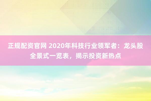正规配资官网 2020年科技行业领军者：龙头股全景式一览表，揭示投资新热点
